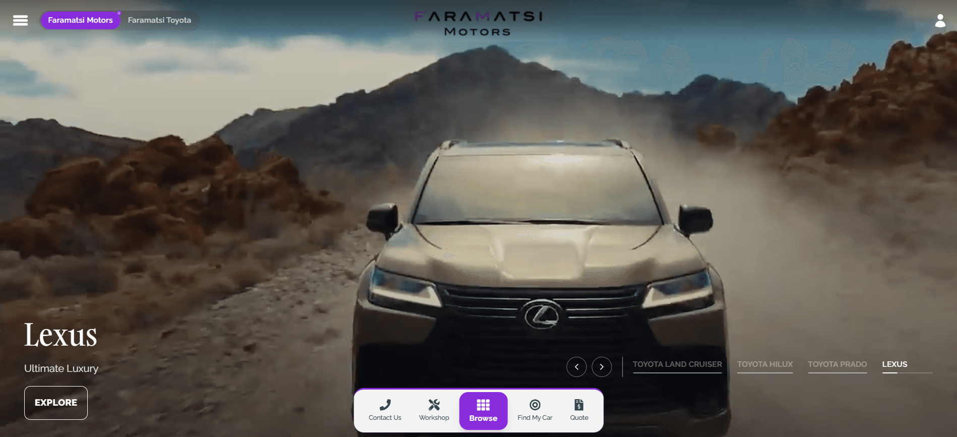 Faramatsi Motors website preview