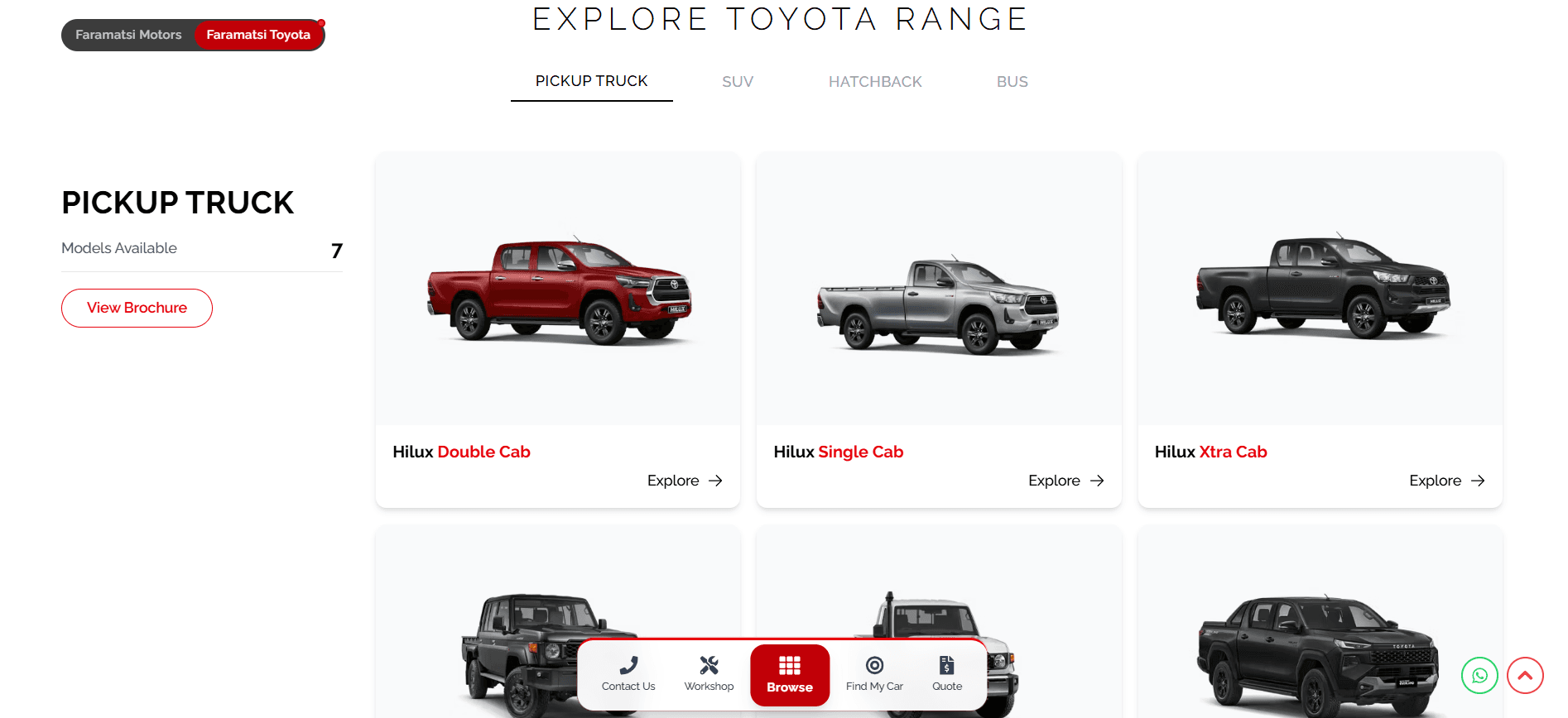 Faramatsi Toyota website preview